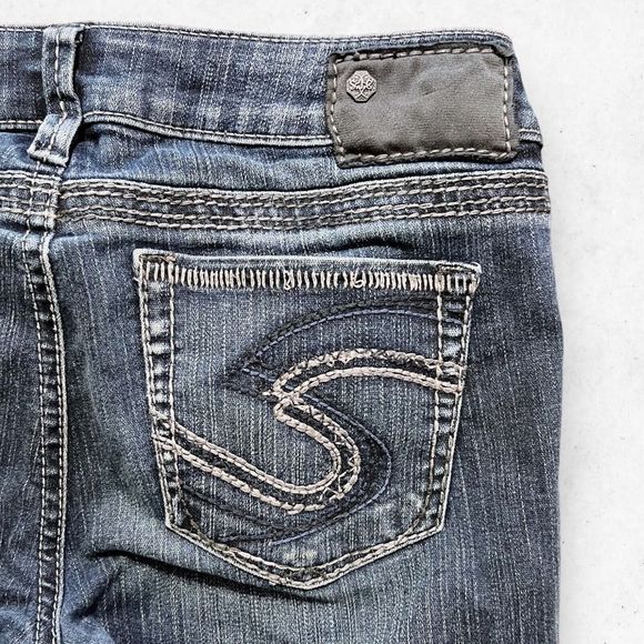 Silver Jeans Womens W29 L31 Tuesday Jeans Boot Low Rise Stretch Slim Embroidered - Picture 6 of 9